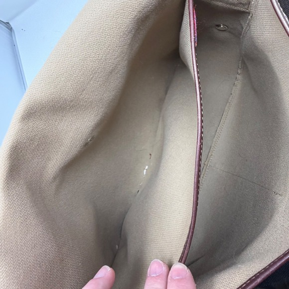 Dooney & Bourke Vintage Monogram Messenger Bag Brown Canvas Crossbody Laptop - Picture 6 of 6